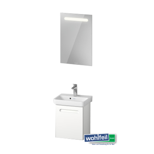 Duravit Möbelset: Spiegel, Waschtisch und Waschtischunterschrank, weiß matt
